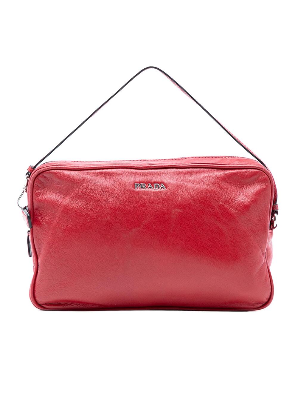 Prada Leather Handbag Pre-Loved Bag Red #304124P40B